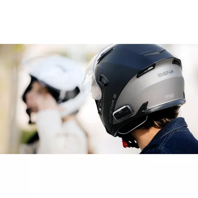 Motorcycle Helmet w/ Integrated Headset SENA Outstar 2 - Glossy White