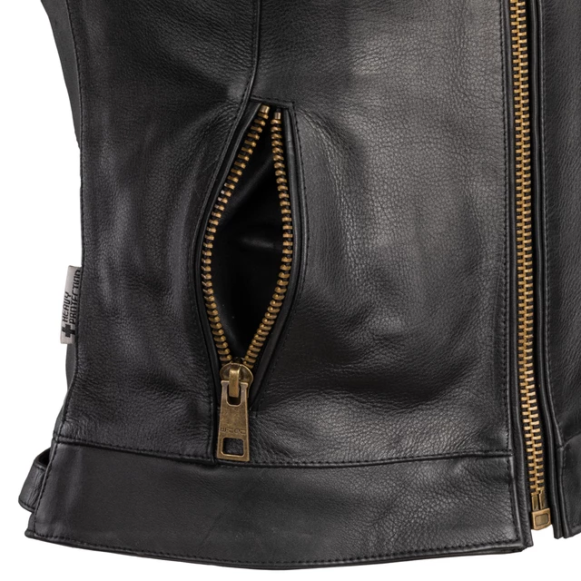 Women’s Leather Motorcycle Jacket W-TEC Stripe Lady - Black