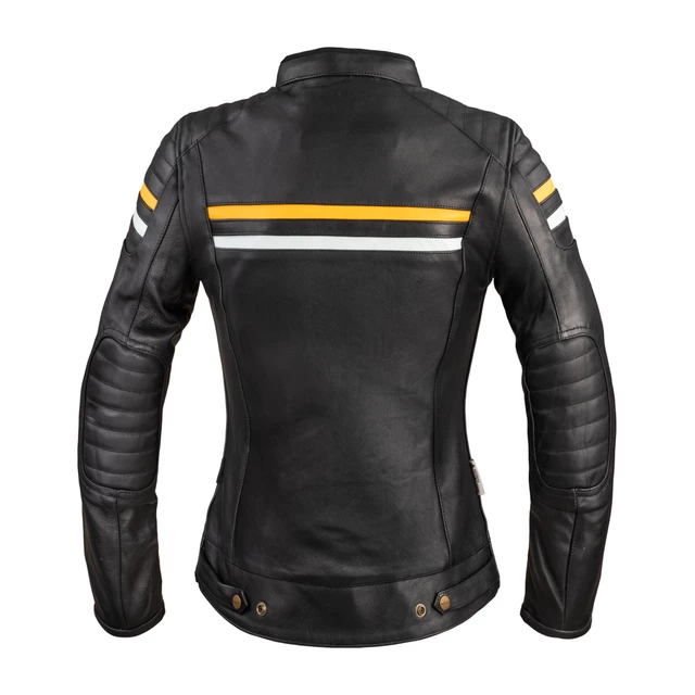 Women’s Leather Motorcycle Jacket W-TEC Stripe Lady - Black