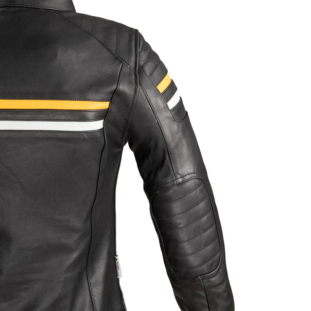 Women’s Leather Motorcycle Jacket W-TEC Stripe Lady - Black