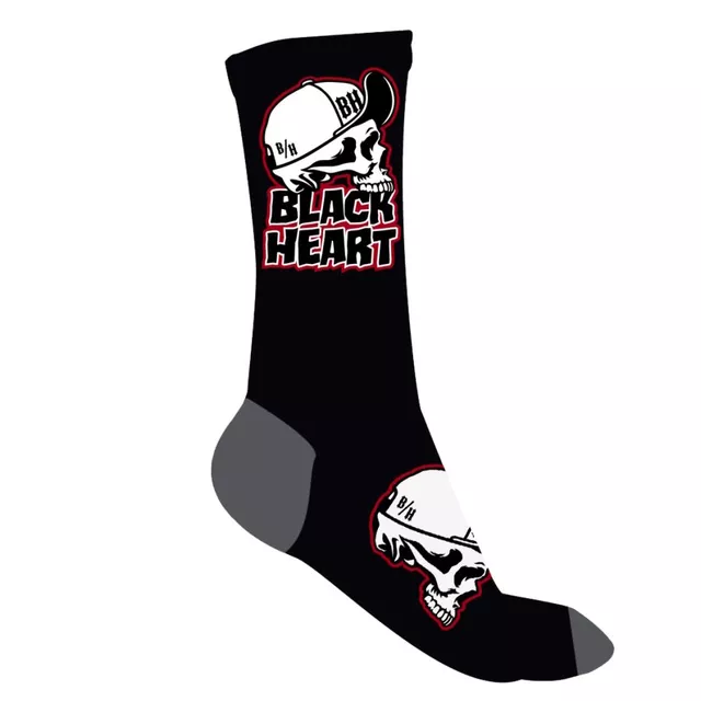Socks BLACK HEART Cap Skull - Red-Black - Grey-Black