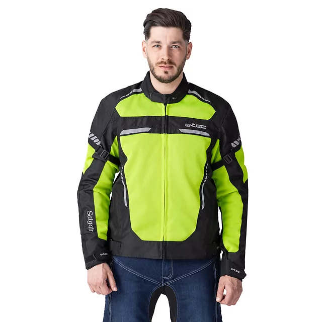 Men’s Summer Motorcycle Jacket W-TEC Saigair - Fluo Yellow-Gray
