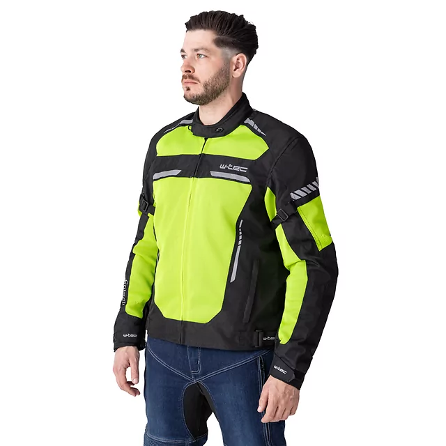 Men’s Summer Motorcycle Jacket W-TEC Saigair - Fluo Yellow-Gray