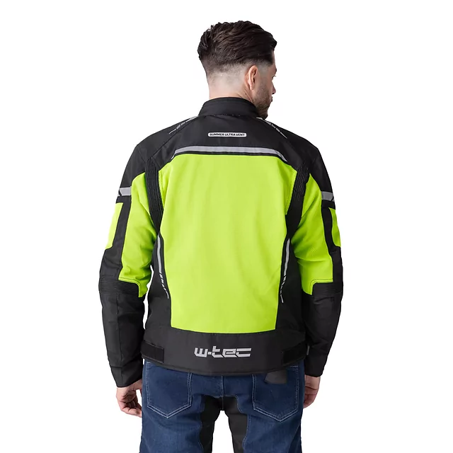 Men’s Summer Motorcycle Jacket W-TEC Saigair - Fluo Yellow-Gray