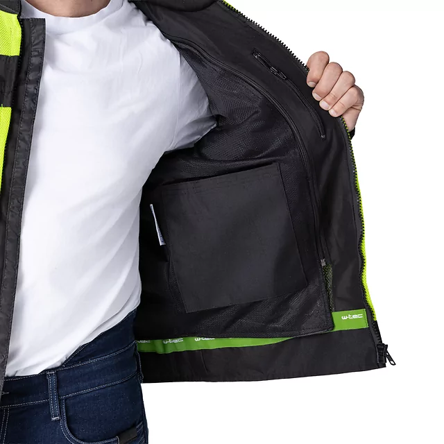 Men’s Summer Motorcycle Jacket W-TEC Saigair - Fluo Yellow-Gray