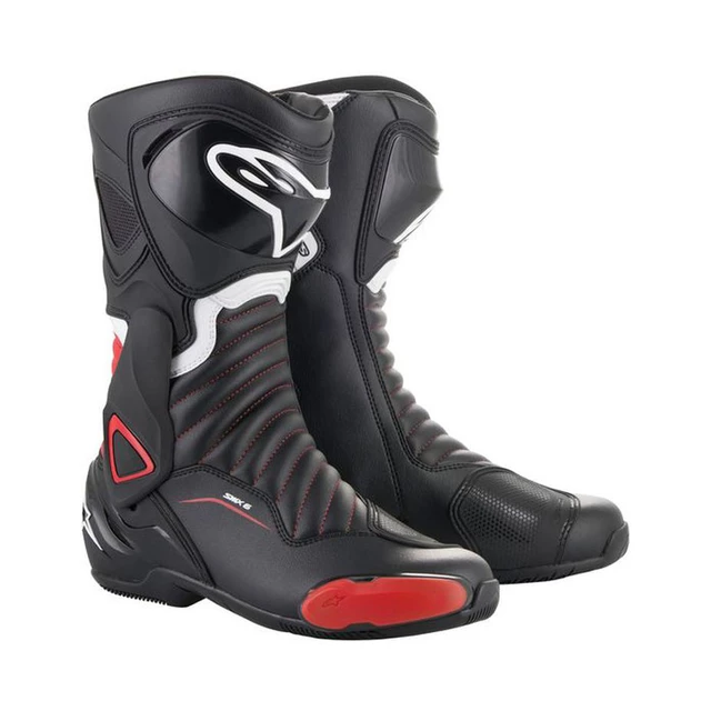 Motorcycle Boots Alpinestars S-MX 6 Black/Red 2022 - Black/Red