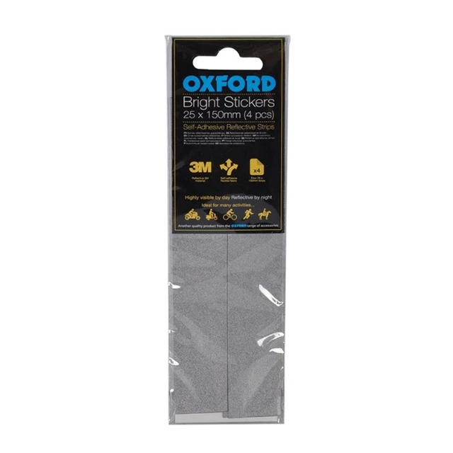 Self-Adhesive Reflective Bright Stickers Oxford 25 x 150 mm, 4 Pcs