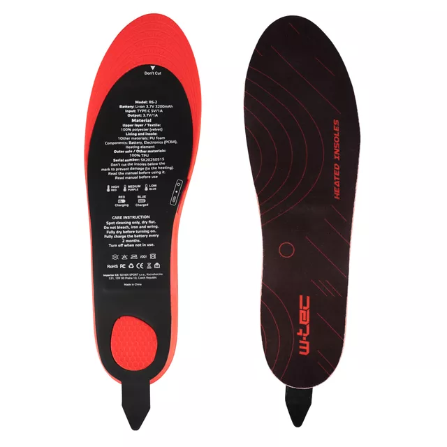 Heated Insoles W-TEC Dinaro 2 x 3,200 mAh w/ Remote Control