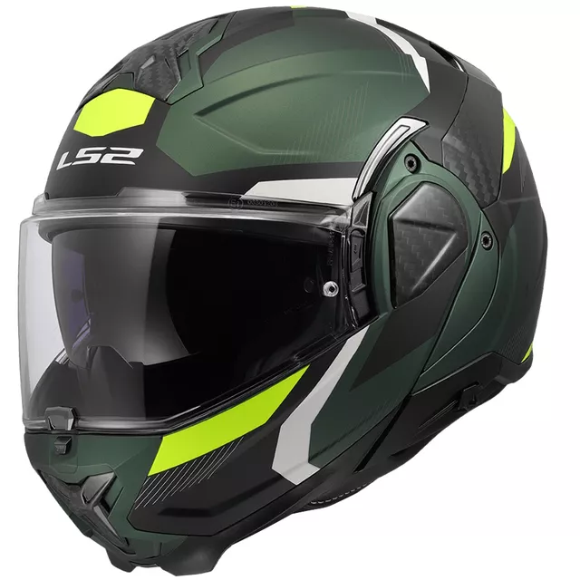 Flip-Up Motorcycle Helmet LS2 FF910 Advant II Triple Olive P/J