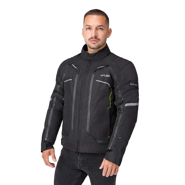 Men’s Motorcycle Jacket W-TEC Progair - Black-Fluo