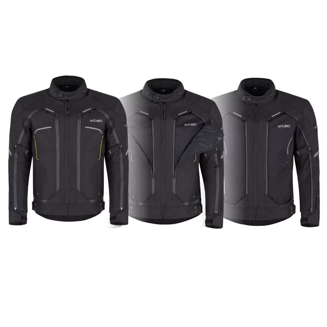 Men’s Motorcycle Jacket W-TEC Progair - Black-Fluo