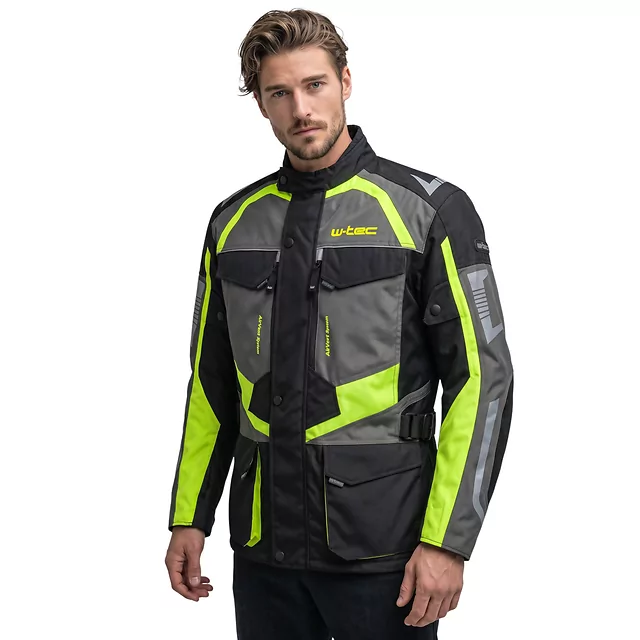 Men’s Motorcycle Jacket W-TEC Burdys Evo - Black-Grey-Red