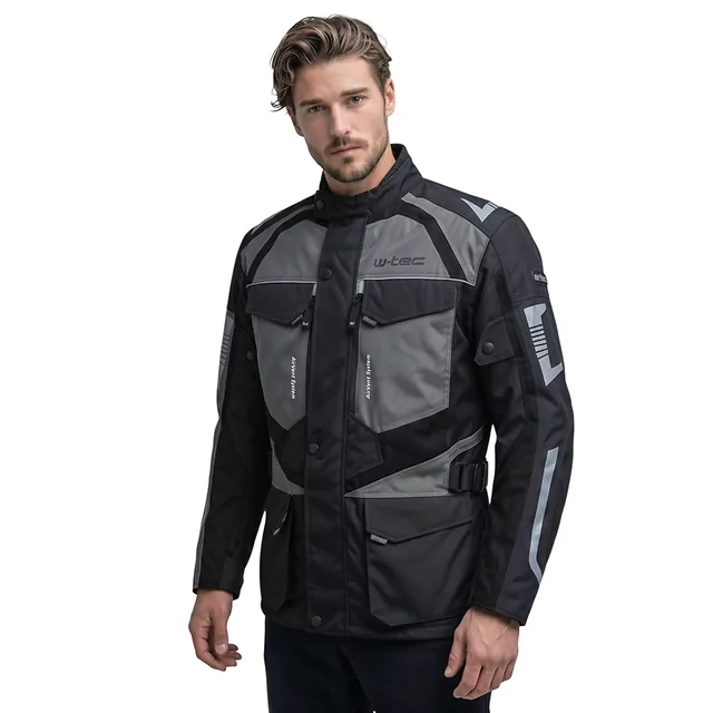Men’s Motorcycle Jacket W-TEC Burdys Evo - Black-Grey-Red