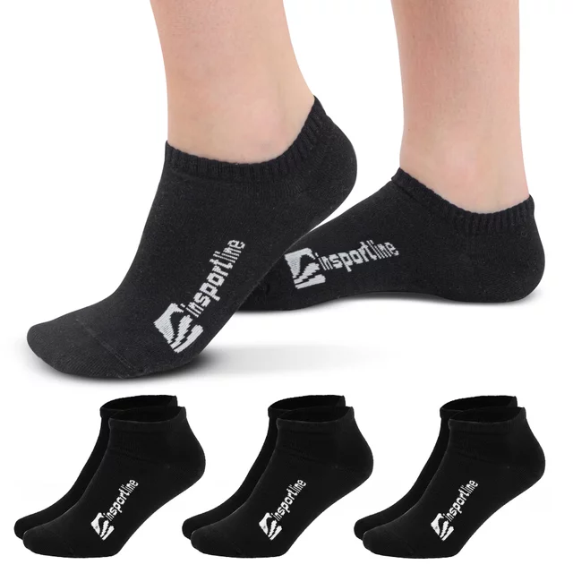 Ankle Bamboo Socks inSPORTline Silvatic Ankle AG+ Antibacterial – 3 Pairs - Black