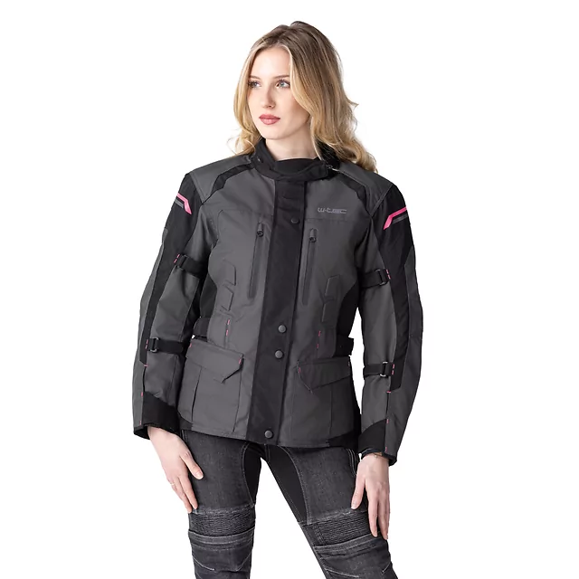 Women’s Motorcycle Jacket Barbata - černo-šedo-růžová