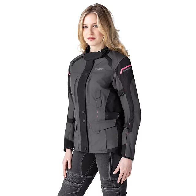 Women’s Motorcycle Jacket Barbata - černo-šedo-růžová