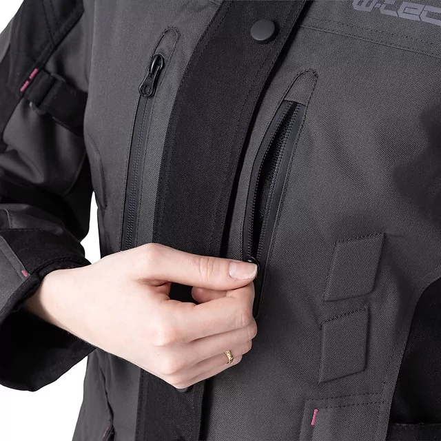 Women’s Motorcycle Jacket Barbata - černo-šedo-růžová