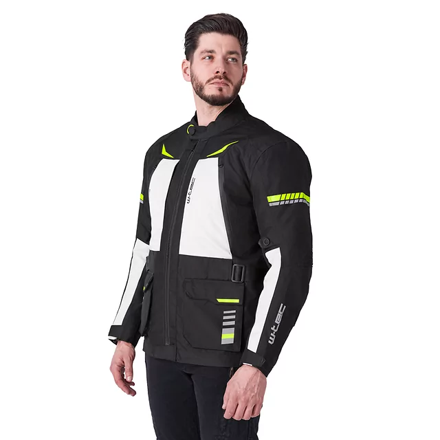 Motorcycle Jacket W-TEC Warao - Black-Fluo