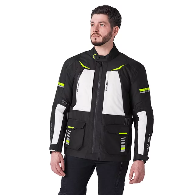 Motorcycle Jacket W-TEC Warao - Black-Fluo