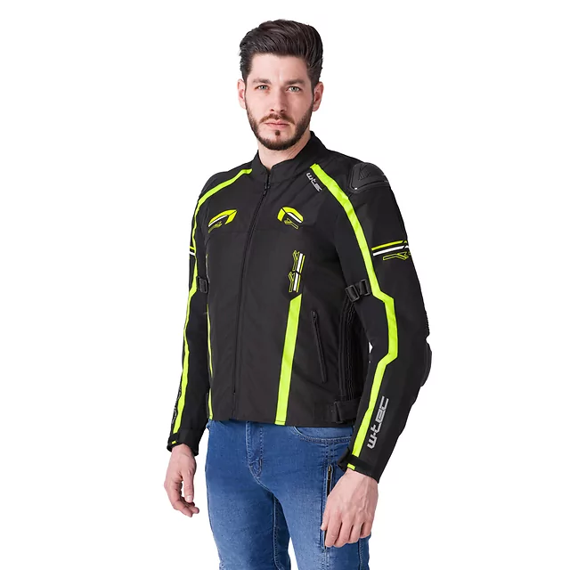 Motorcycle Jacket W-TEC Tonkawo - Black-Fluo