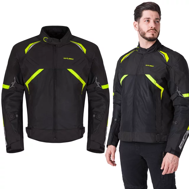 Motorcycle Jacket W-TEC Timuco - Black-Fluo - Black-Fluo