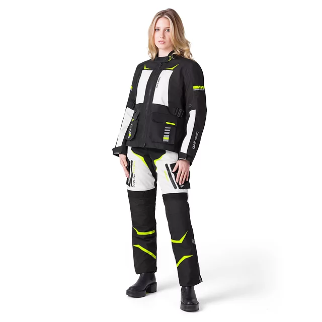 Women’s Motorcycle Jacket W-TEC Warao Lady - Black-Fluo