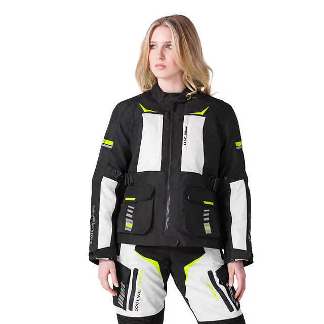 Women’s Motorcycle Jacket W-TEC Warao Lady - Black-Fluo