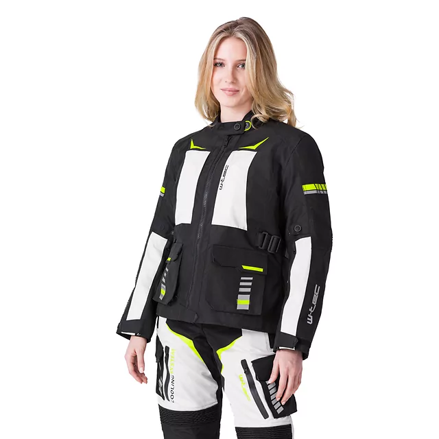 Women’s Motorcycle Jacket W-TEC Warao Lady - Black-Fluo