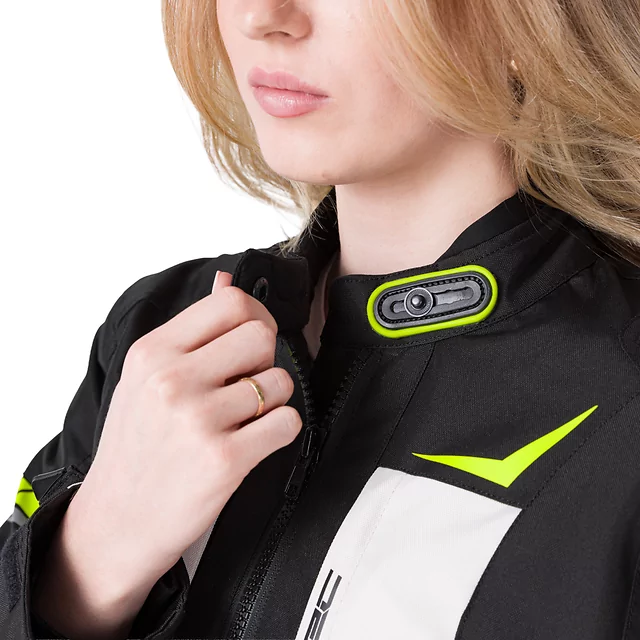 Women’s Motorcycle Jacket W-TEC Warao Lady - Black-Fluo