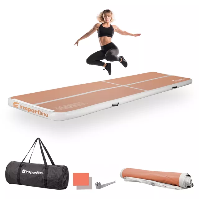 Inflatable Exercise Mat inSPORTline Airstunt 400 x 100 x 10 cm Mocha Mousse