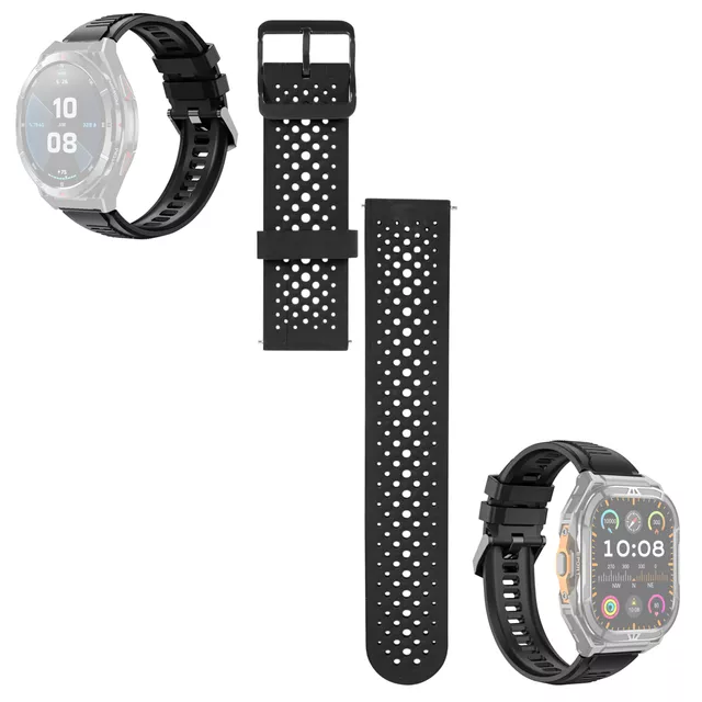 Replacement Strap for Smart Watches inSPORTline Rodamo & Zakuro, Perfo Black