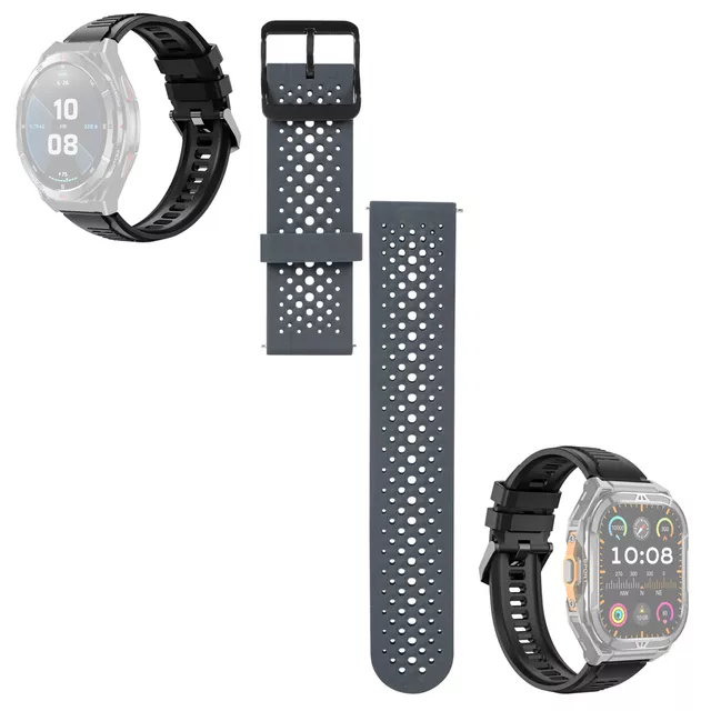 Replacement Strap for Smart Watches inSPORTline Rodamo & Zakuro, Perfo Gray