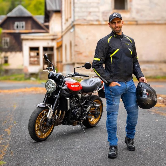Motorcycle Jacket W-TEC Timuco - Black-Fluo
