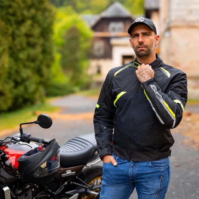 Motorcycle Jacket W-TEC Timuco - Black-Fluo