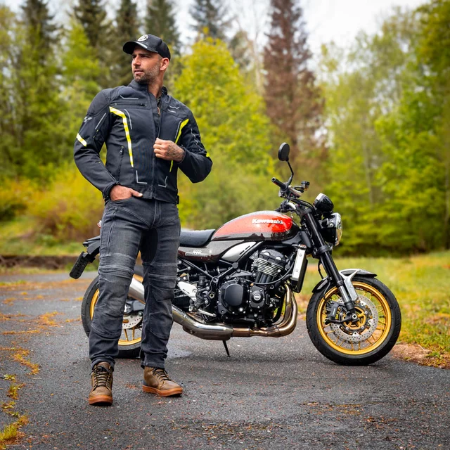 Men’s Summer Motorcycle Jacket W-TEC Mirelio - Black-Grey