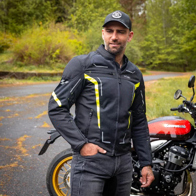 Men’s Summer Motorcycle Jacket W-TEC Mirelio - Black-Grey