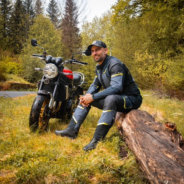Motorcycle Jacket W-TEC Modock - černo-modro-fluo žlutá