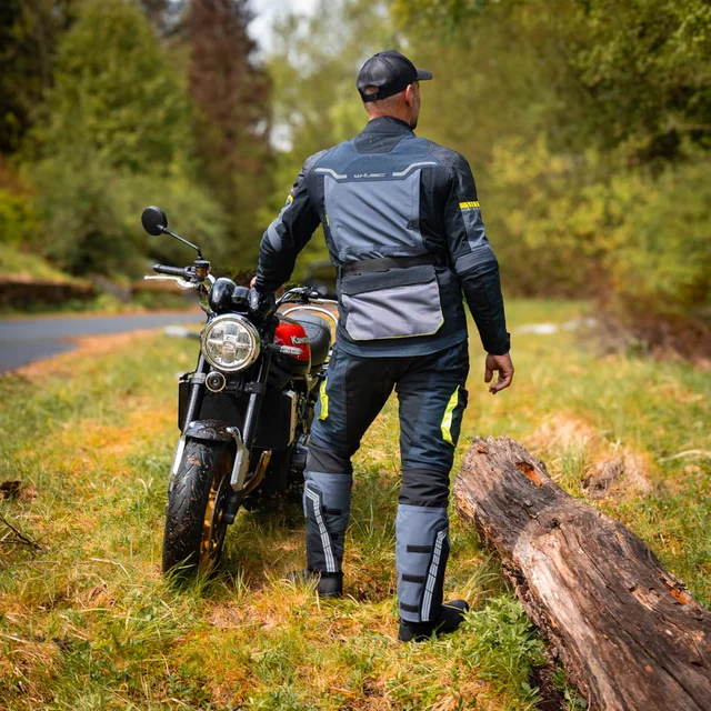 Motorcycle Jacket W-TEC Modock - černo-modro-fluo žlutá