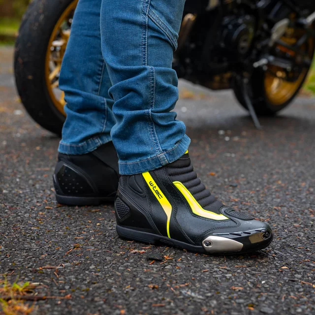 Motorcycle Boots W-TEC GlamCE - Black-Fluo Yellow