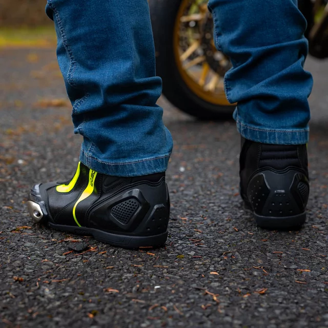 Motorcycle Boots W-TEC GlamCE - Black-Fluo Yellow