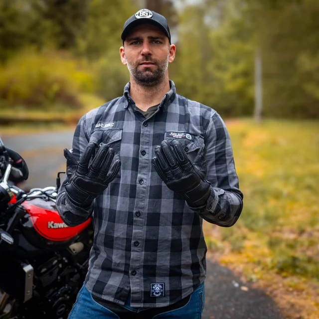 Motorcycle Gloves W-TEC Gabello - Black