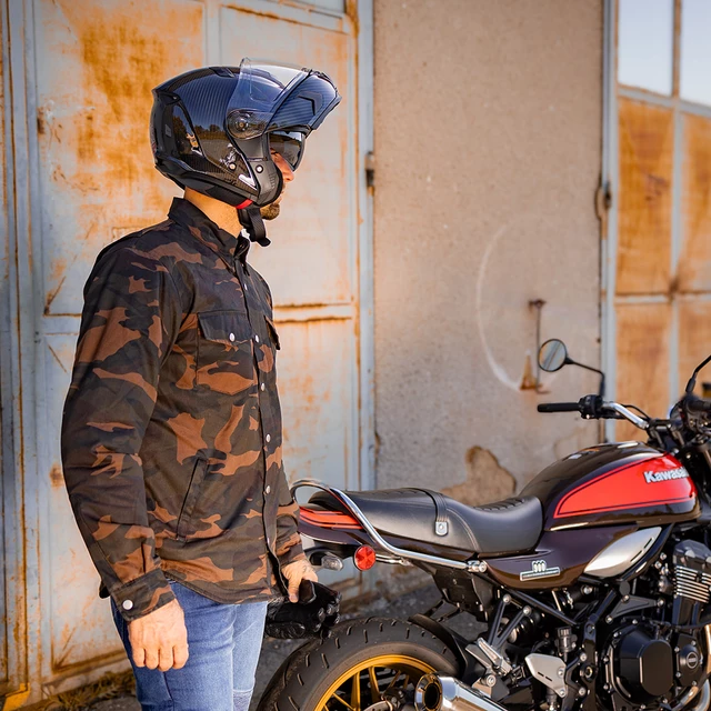 Motorcycle Shirt BOS Lumberjack - Dark Camo