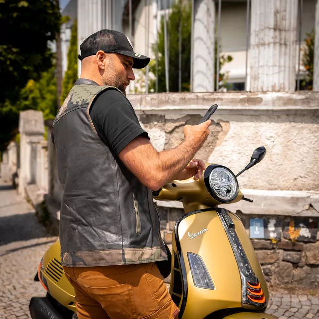 Motorcycle Vest W-TEC Black Heart Regimento - tmavě šedá-kamufláž