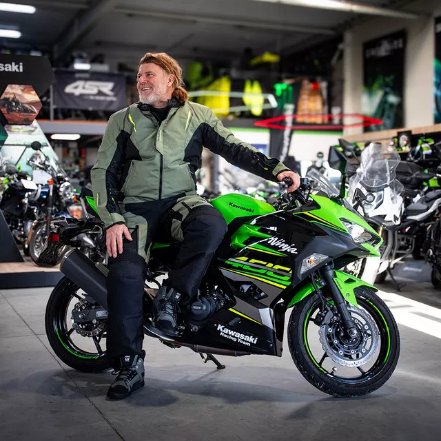 Touring Motorcycle Jacket W-TEC Karmal - černo-olivově zelená