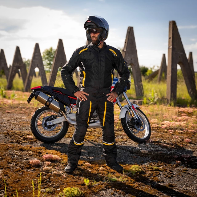 Men’s Summer Motorcycle Pants W-TEC Toranio - Black-Yellow