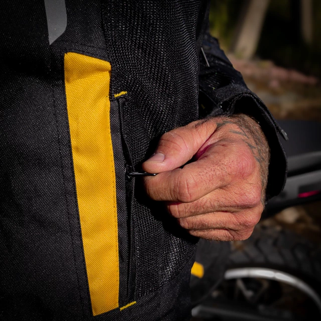 Men’s Summer Motorcycle Jacket W-TEC Tosheck - Black-Yellow