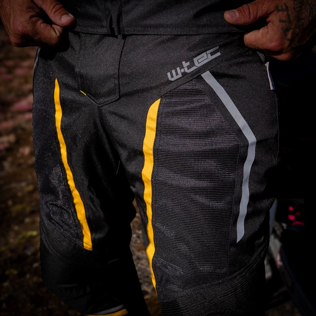 Men’s Summer Motorcycle Pants W-TEC Toranio - Black-Yellow
