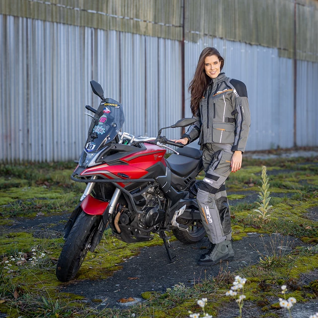 Women’s Touring Motorcycle Jacket W-TEC Smackton Lady - Grey Orange