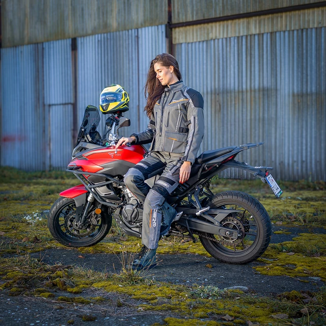 Women’s Touring Motorcycle Jacket W-TEC Smackton Lady - Grey Orange