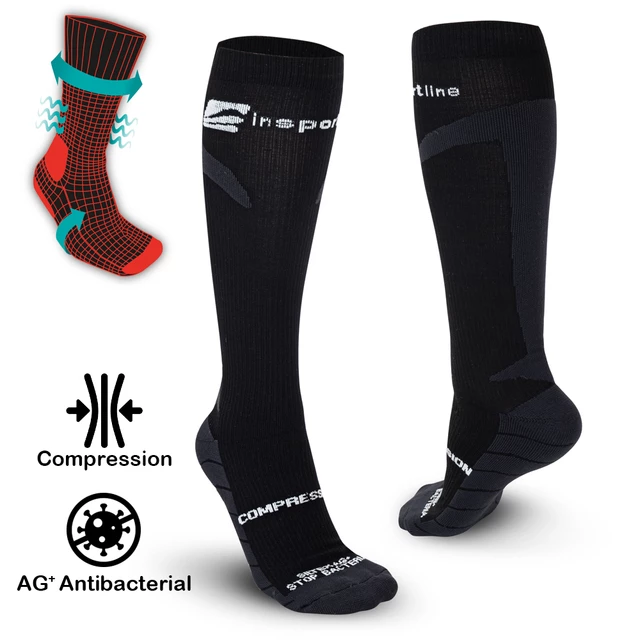 Compression Knee Socks inSPORTline Compleano AG+ - Black